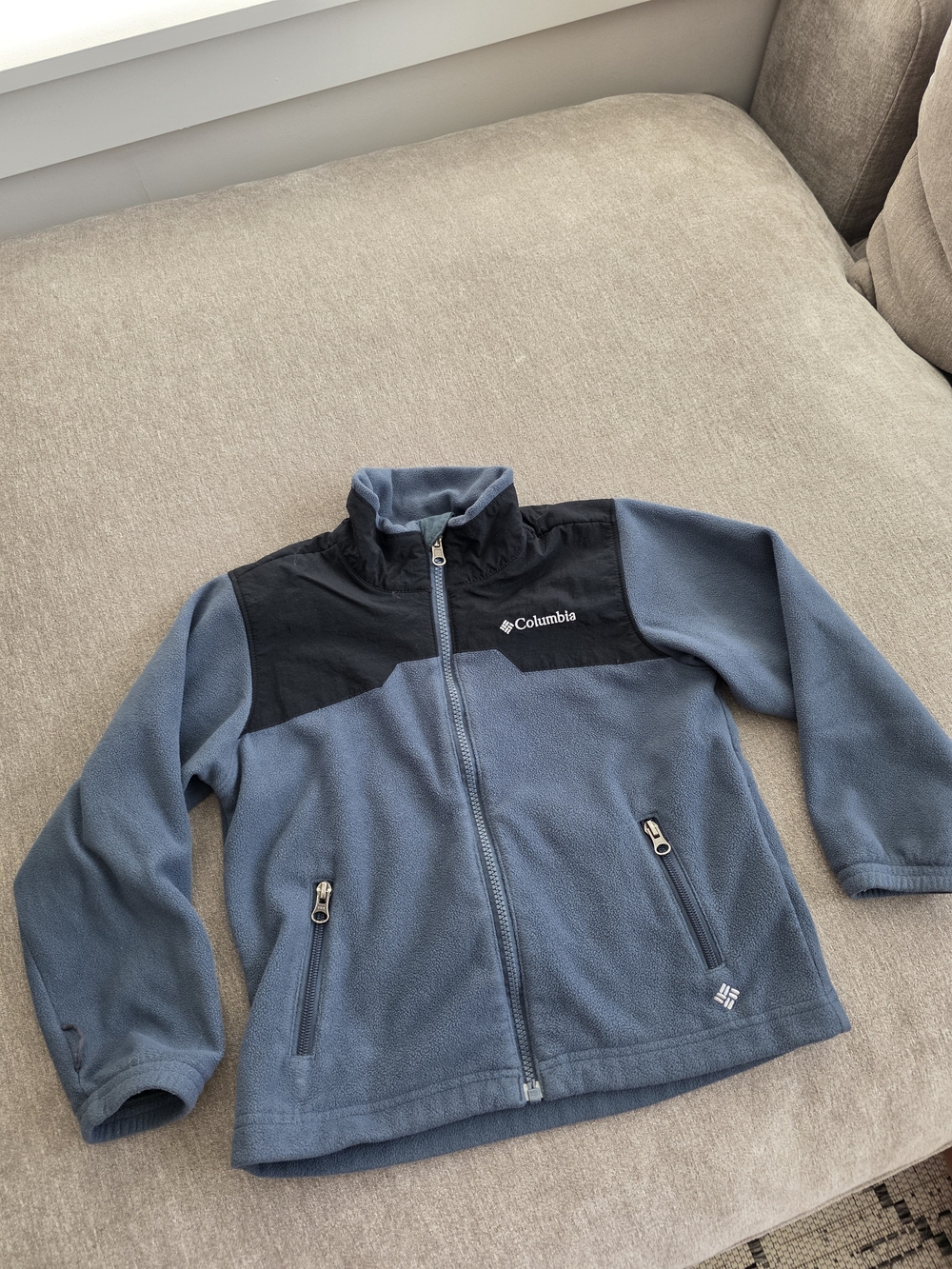 Columbia Boys' Blue and Black Zip-Up Fleece Jacket